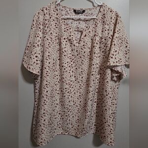 BloomChic Cream and Red Floral Shirt